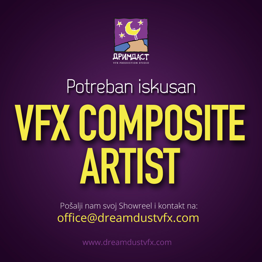 Dreamdust VFX production studiju potreban compositing artist